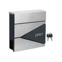 Brevlåda med tidningsfack, 37 x 10,5 x 36 cm