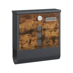 Brevlåda med tidningsfack, 30,5 x 9,5 x 33,3 cm