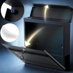 Brevlåda 37x37x10,5 cm antracit HM-863