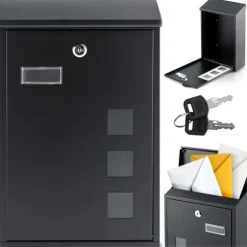 Brevlåda 39x25,5x12 cm svart HM-864