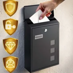 Brevlåda 39x25,5x12 cm svart HM-864