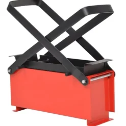 Brikettpress i stål för papper 34x14x14 cm svart och röd