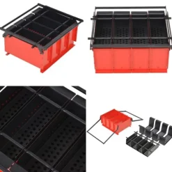 Brikettpress i stål för papper 38x31x18 cm svart och röd - Pappersbrikett - Pappersbriketter - Home & Living