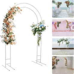 Bröllopsbåge - Ballongbåge & bakgrundsstativ - 2,2 m - Stål - Inne/ute - Vit