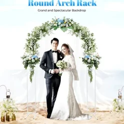 Bröllopsbåge - Ballongbåge & bakgrundsstativ - 2,2 m - Stål - Inne/ute - Vit