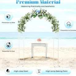 Bröllopsbåge - Ballongbåge & bakgrundsstativ - 2,2 m - Stål - Inne/ute - Vit