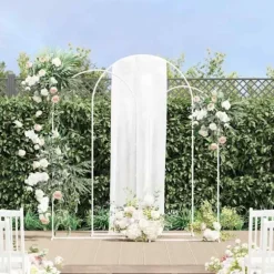 Bröllopsbåge 3 pcs Vit Stål