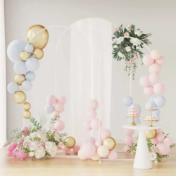 Bröllopsbåge 3 pcs Vit Stål