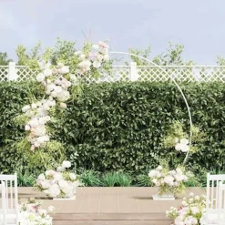 Bröllopsbåge Vit 220 x 45 x 200 cm Stål