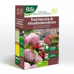 BSI - Hortensia/Rhododendron-gödselmedel - För alla hortensior / Rhododendron - Långvarig verkan - 4 kg - Upp till 40 m² - UAB