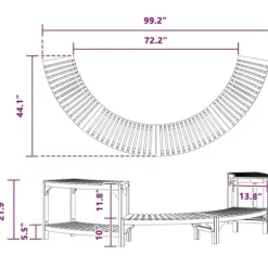 Bubbelbad i massivt akaciaträ - Minimalistisk design för utomhus | Storlek: 252x111.5x55.5 cm