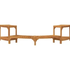 Bubbelbad i massivt akaciaträ - Minimalistisk design för utomhus | Storlek: 252x111.5x55.5 cm