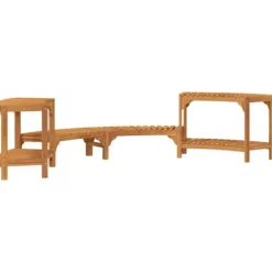 Bubbelbad i massivt akaciaträ - Minimalistisk design för utomhus | Storlek: 252x111.5x55.5 cm