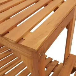 Bubbelbad i massivt akaciaträ - Minimalistisk design för utomhus | Storlek: 252x111.5x55.5 cm