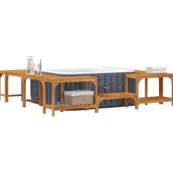 Bubbelbad Omgivning Brun 230 x 230 cm Massivt Akaciaträ