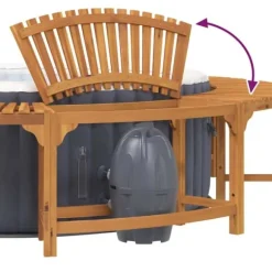 Bubbelbadomgång av massivt akaciaträ - Utomhus inneslutning | Diameter: Ø255 cm | Färg: Brun