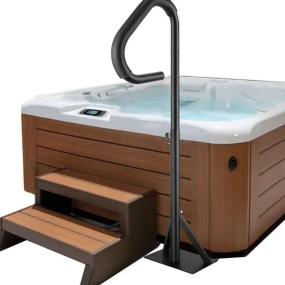 Bubbelpool handledare, 360° vridbar, justerbar höjd 35"-57", rostsäker aluminium, glidunderlag, 600 LBS kapacitet.