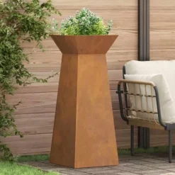 Cache-pot Vidaxl - 873864 - Stöd för växt i väderbeständig stål 40 x 40 x 101 cm