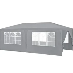 [casa.pro]® Trädgårdspaviljong-Partytält-600x300x255cm-hopfällbar-mörkgrå-vattentät