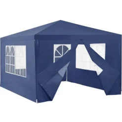 [casa.pro]® Trädgårdspaviljong-Partytält-400x300x255cm-hopfällbar-mörkblå-vattentät