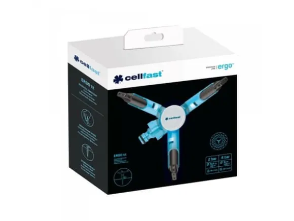 CELLFAST 53-415, Roterande vattenspridare, 250 m², 6 bar, Blå