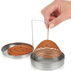 Citronella Rökelse Mot Mygg i Spiral med Stålstöd och Metallåda för Utomhus Trädgård Terrass - Pack med 3
