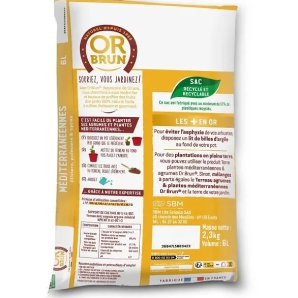 Citrus- och medelhavsjord - BRUN GULD - OBRTAGR6U - 6L - Olivträd, palmer och cycas