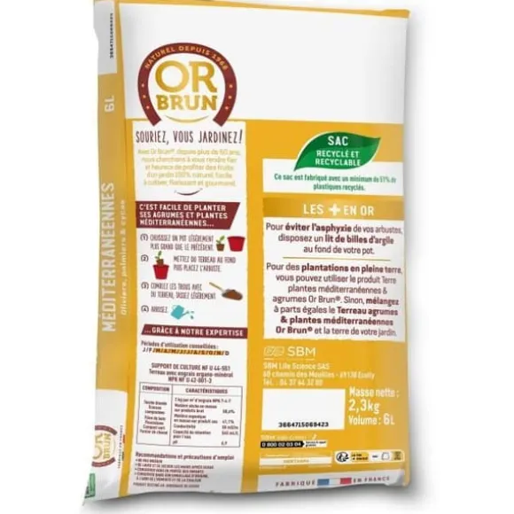Citrus- och medelhavsväxter Jord - BRUNT GULD - OBRTAGR6U - 6L - Olivträd Palmer och cycas