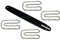 40cm 1,3mm 3/8" 57 TG svärd + 4X kedja för Scheppach CSP41 / CSP 41 motorsåg