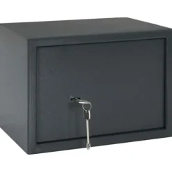 Coffert Vidaxl - 42011315 - Kassaskåp med Nyckellås Mörkgrå 25x35x25 cm Stål