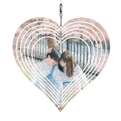 3D Kinetisk Vindspel Hjärta, 25cm x 25cm, Rostfritt Stål
