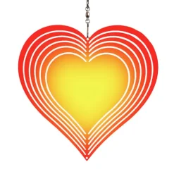 3D Kinetisk Vindspel Hjärta, 25cm x 25cm, Rostfritt Stål