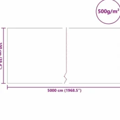 Dammfleece 500 g/㎡ 1x50 m - Barriär för vattenträdgård | Färg: Svart | Storlek: 1x50 m