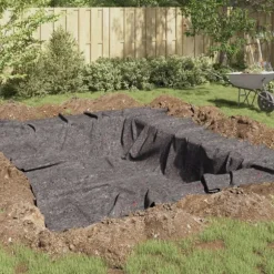 Dammmadrass Grå 1 x 10 m Polyester och Bomull