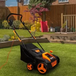 Dammsugare för Konstgräsmatta Konstgräs Dammsugare Grästvätt Elektrisk Löv / Kvist Sop Självgående 380mm Utomhus 50L Uppsamlingskorg 12m Kabel 12,2kg | CDON