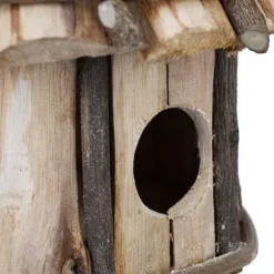 Dekorativ fågelholk, trä, 39x21x14 cm, natur