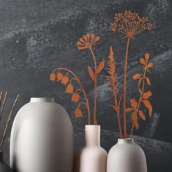 5-delat Metallblommor Trädgårdspinnar – Utomhus Dekorativa Växtpinnar, Metallkonst för Gård, Gräsmatta & Blomsterrabatt