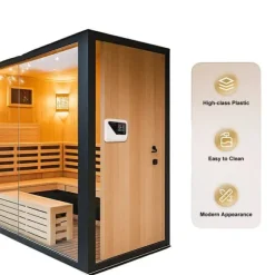 Digital Bastuaggregatkontroll, 9KW, Temperaturområde 40°C-105°C, Inomhuskompatibilitet, Överhettningsskydd, 7-tums Display