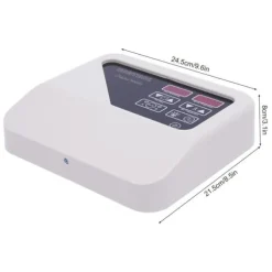 Digital bastukontroller, utgångseffekt 3-9KW, arbetsspänning 220V-240V, temperaturintervall 40-105℃, dimensioner 24.5x21x7.5 cm