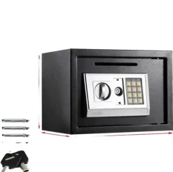 Digitalt Säkerhetsbox, Solid Stål Konstruktion, Flera Åtkomstalternativ,Svart-16L
