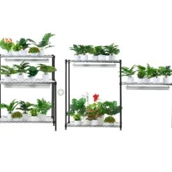 DIY Växtställ med Grow Lights 6 våningar, 192W, Hög Växtstödhylla för inomhusodling och ljustillförsel, perfekt för växttillväxt