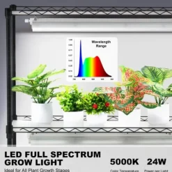DIY Växtställ med Grow Lights 6 våningar, 192W, Hög Växtstödhylla för inomhusodling och ljustillförsel, perfekt för växttillväxt