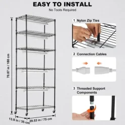 DIY Växtställ med Grow Lights 6 våningar, 192W, Hög Växtstödhylla för inomhusodling och ljustillförsel, perfekt för växttillväxt