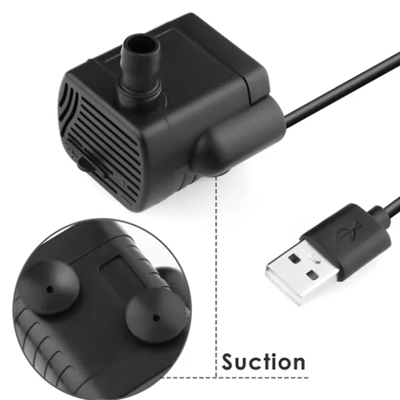 Dränkbar Pump för Fontäner med 0,4-1,5 m Lyft 180L/H 5V