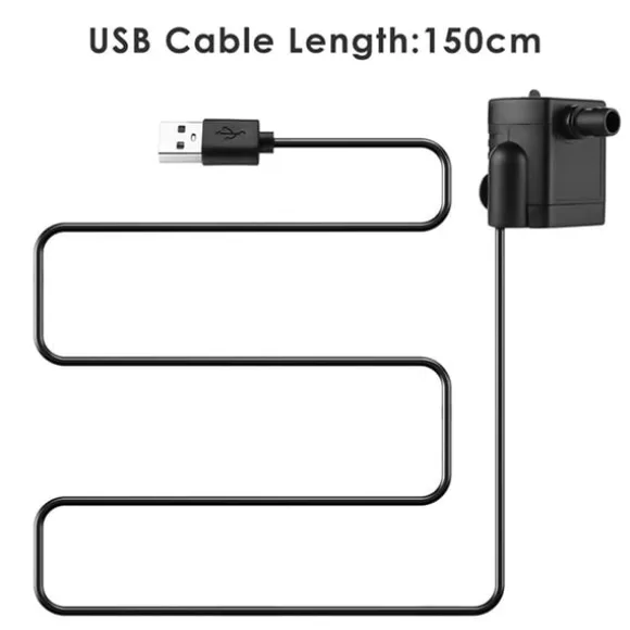 Dränkbar Pump för Fontäner med 0,4-1,5 m Lyft 180L/H 5V