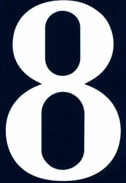 Dörrplatta - dekorativ bokstav Symbol - NA08 - Självhäftande PVC gatunummer 110 x 40 mm Nummer 8