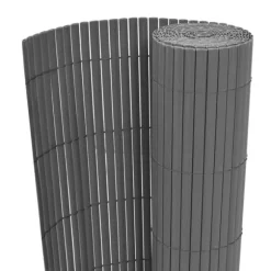 Dubbelsidigt insynsskydd i PVC - Optimalt för trädgård och altan | Färg: Grå | Storlek: 90x500 cm