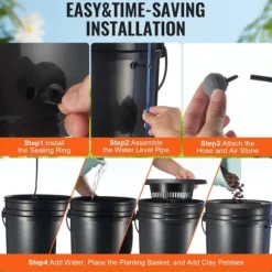 DWC Hydroponics Odling System Djupvattenkultur med Top Drip 2 Hinkar, effektiv växtodling, hydroponisk odlingsteknik