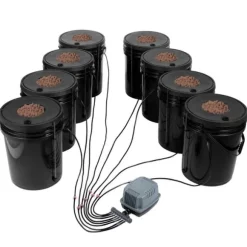 DWC Hydroponics Odling System, Deep Water Culture, 8 Hinkar, Luftpump, Effektiv Vattentillförsel, Optimerad Växttillväxt