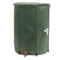 EDA - Flexibel och hopfällbar vattenuppsamlare 500 L - med nätfilter + 2 kranar - Väderbeständig - Ø 80 x H.98 cm